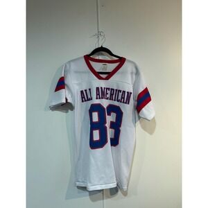 Vintage Reach All American 83 Football Jersey Shirt Mens Medium White Red Blue